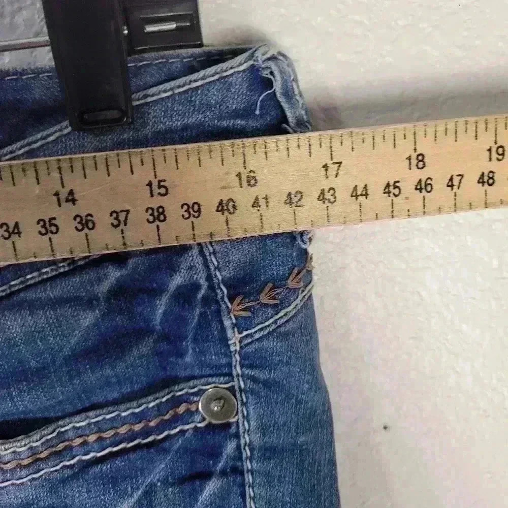 7 Seven For All Mankind Womens Thick Stitch Crop Stretch Denim Jeans Size 8 - Picture 10 of 12